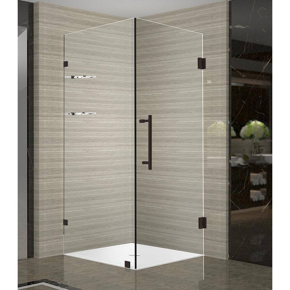 Aquadica GS Bronze Frameless 32" x 72" Hinged Shower Enclosure