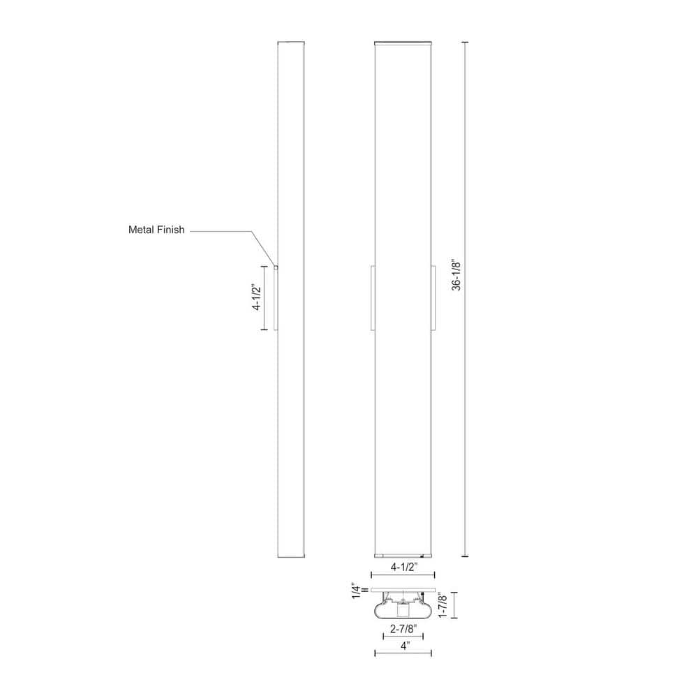 Ferguson 36'' Black LED Bath Bar with Dimmable Light
