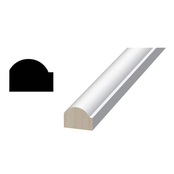 Woodgrain Millwork Baltimore Bullnose 1 in. x 1-5/16 in. x 192 in. Primed Pine Finger-Jointed Brickmould Moulding