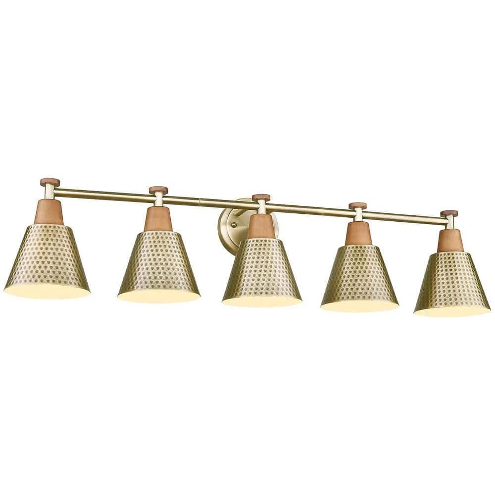 37.4 in. 5 Light Brushed Gold-5 Light Vanity Light with Metal Shade price history on PriceWatchPro