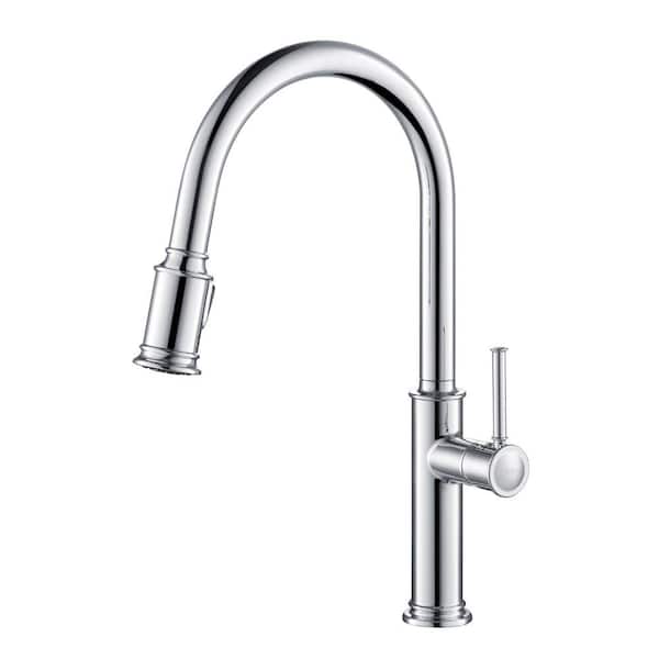 KRAUS Sellette Single-Handle Pull-Down Sprayer Kitchen Faucet with Dual Function Sprayhead in Chrome