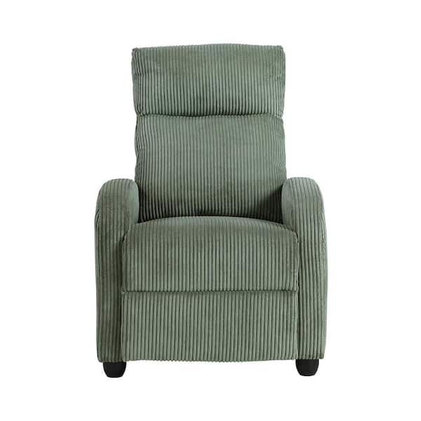 Lazzara Guthrie Green Corduroy Manual Push Back Recliner