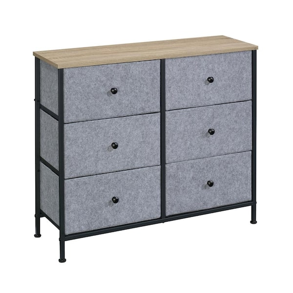 SAUDER North Avenue Grey and Charter Oak 2x3 Storage Organizer Cabinet