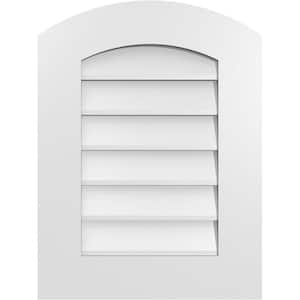 18 in. x 24 in. Arch Top Surface Mount PVC Gable Vent: Functional with Standard Frame