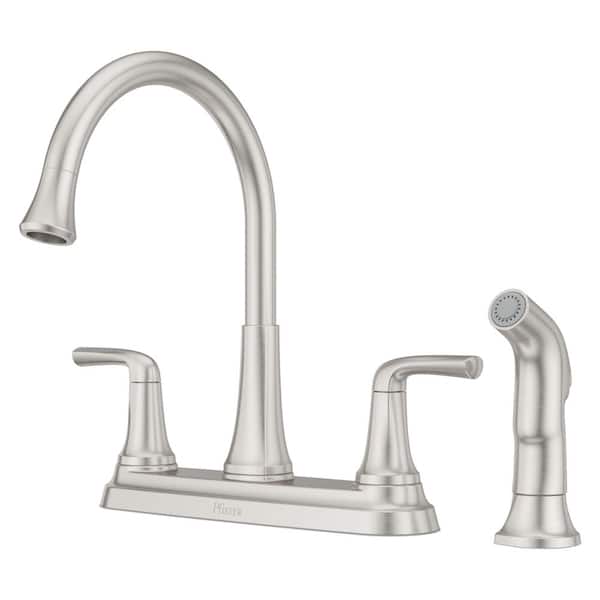 Pfister Ladera 2-Handle Standard Kitchen Faucet with Optional Side Sprayer in Spot Defense Stainless Steel