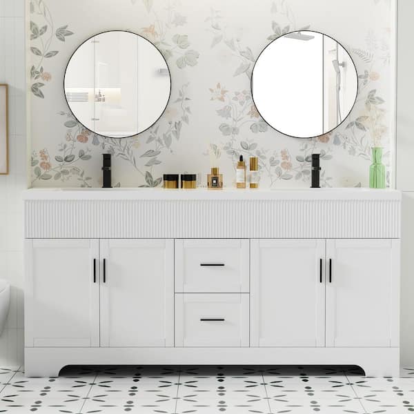 eclife 72 in. W. x 18.3 in. D x 34 in. H Double Sink Freestanding