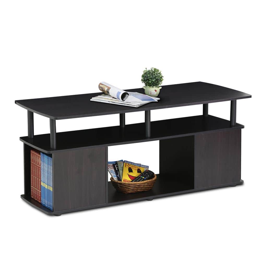 Blackwood Rectangular Coffee Table with Storage Shelves