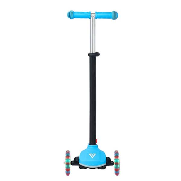 Blue Kick Scooter for Kids, 3-Wheel Toddler Scooter with Light-Up Wheels, Lightweight Aluminum Frame for Boys & Girls