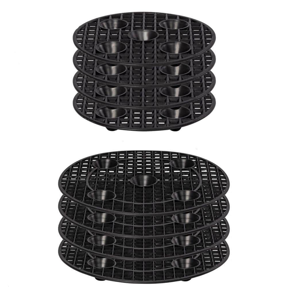 黒色樹脂製置物 鉢台 BONSAI-POT-STAND 8-Pack Black Plastic Round Plant Stand for Flower Pot (1.2 in. H 2