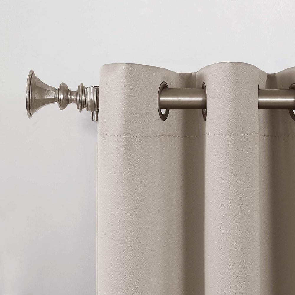 Stone Greige Room Darkening Grommet Top Drapes
