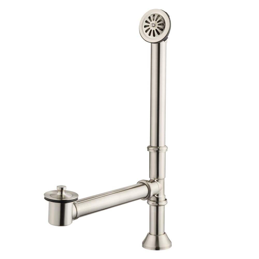 1-1/2 in. Brass Tub Drain Kit Vintage Claw Foot Tub with Lift and Turn Stopper Brushed Nickel price history on PriceWatchPro