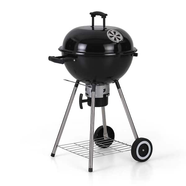 PHI VILLA 18 in. Kettle Charcoal Grill in Black