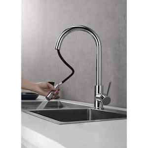 Olivi Brass Single-Handle Pull-Down Spray Kitchen Faucet in Chrome