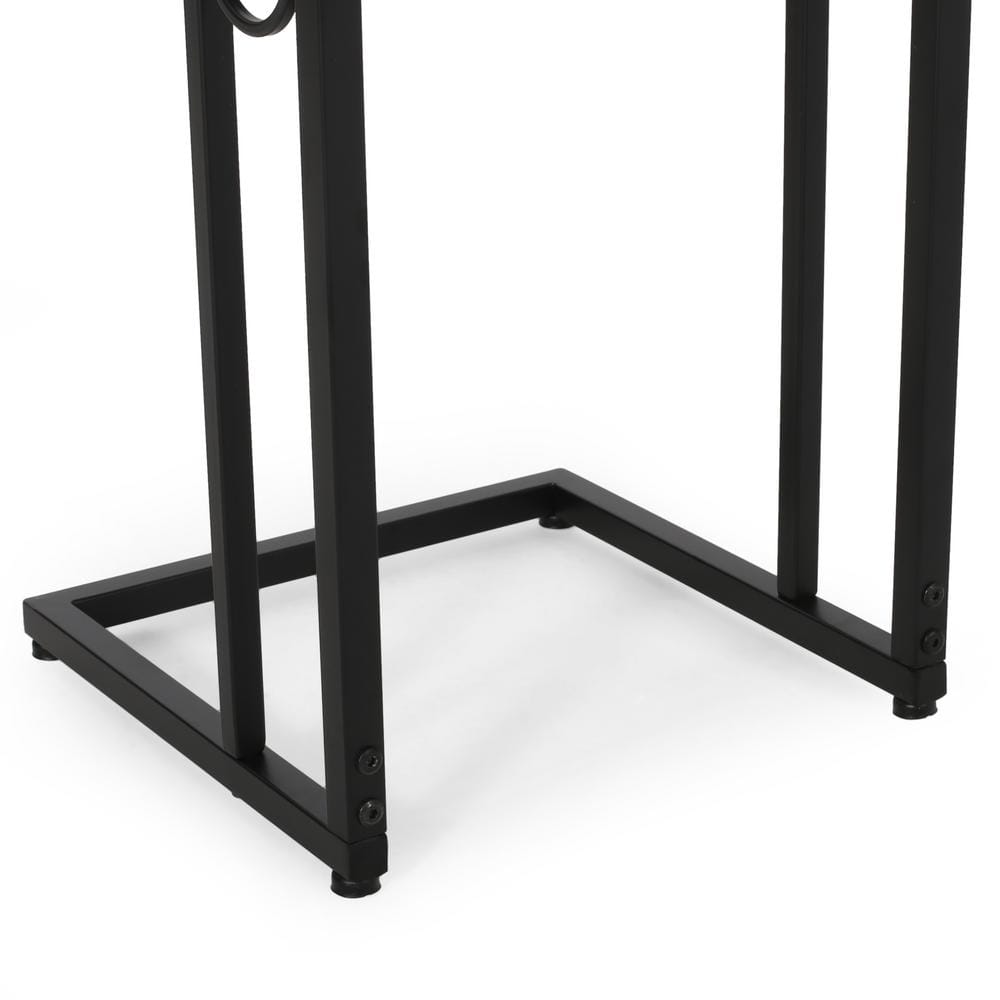 Noble House Yahir Indoor 28.50 inch C-Table (Set of 2), Black
