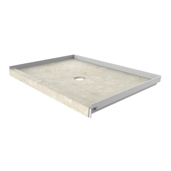 FlexStone 34 in. x 48 in. Single Threshold Shower Base with Center Drain in Calabria