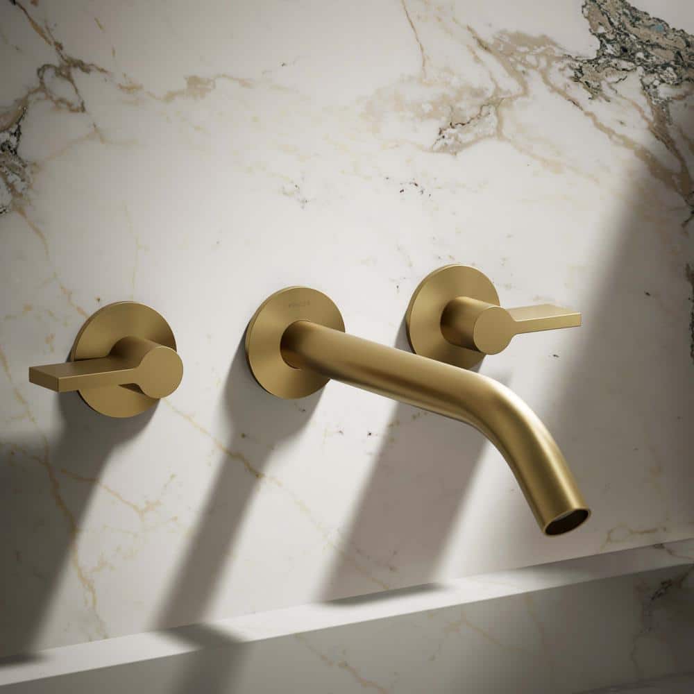 Vibrant Brushed Brass Wall-Mount Bathroom Faucet Spout