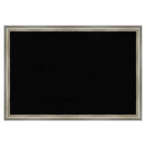 Salon Scoop Silver Wood Framed Black Corkboard 26 in. x 18 in. Bulletin Board Memo Board