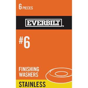 #6 Stainless-Steel Finishing Washers (6-Pack)