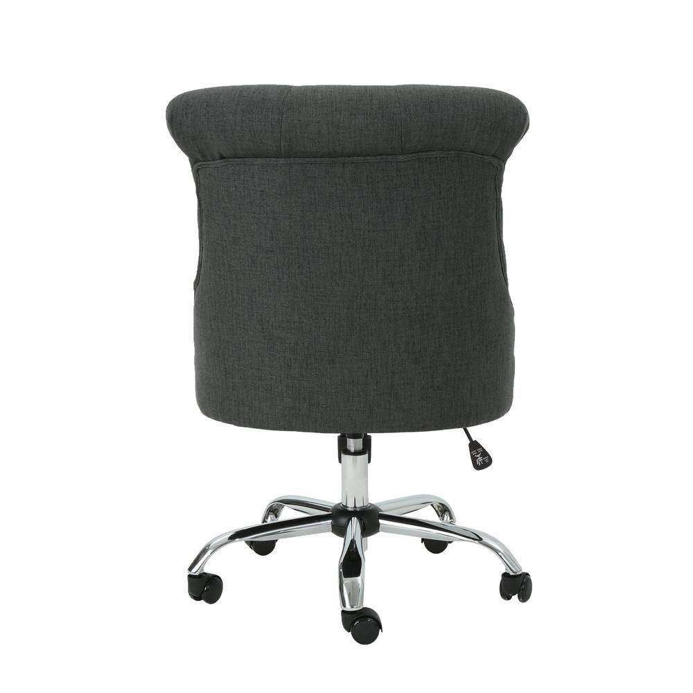 Grayson Modern Swivel Desk Chair in Dark Gray with Wood Accents