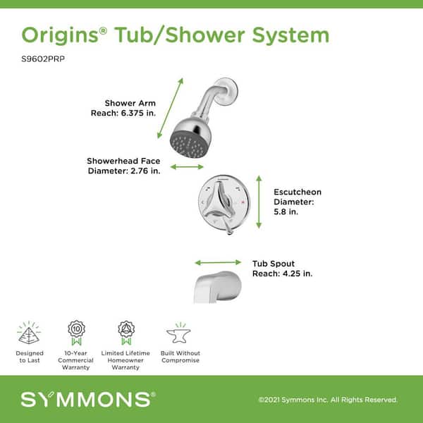 Origins Single-Handle 1-Spray Tub and Shower Faucet with VersaFlex Integral Diverter in Chrome (Valve Included) Origins Single-Handle 1-Spray Tub and Shower Faucet with VersaFlex Integral Diverter in Chrome (Valve Included)