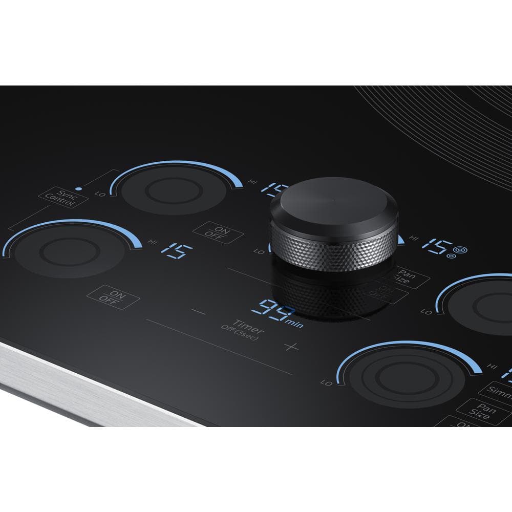36" Black Ceramic Electric Cooktop with Stainless Steel Frame