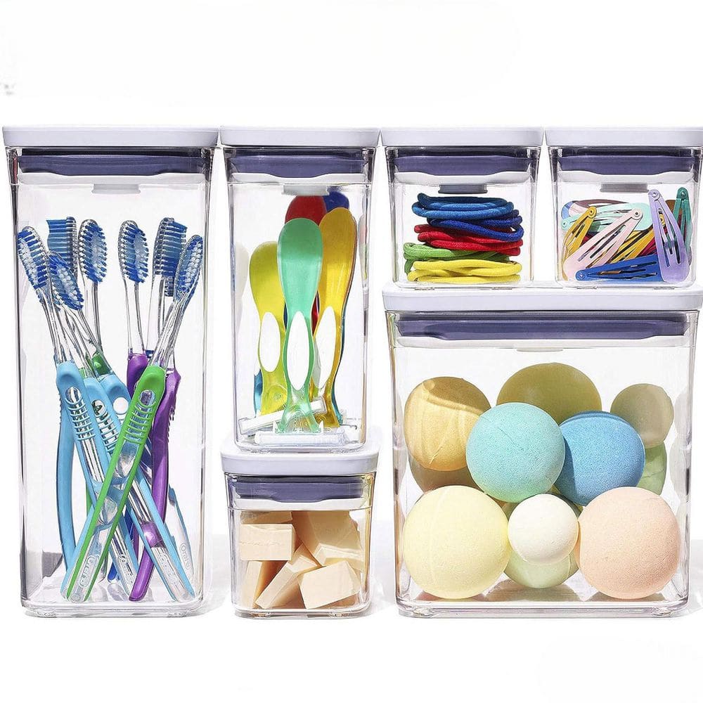 6-Piece Plastic Canister Set, Airtight Container Set Scoops, PA Free and Pu