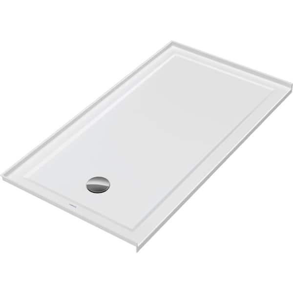 Duravit Architec 60 in. L x 32 in. W Alcove Shower Pan Base with Left Drain in White