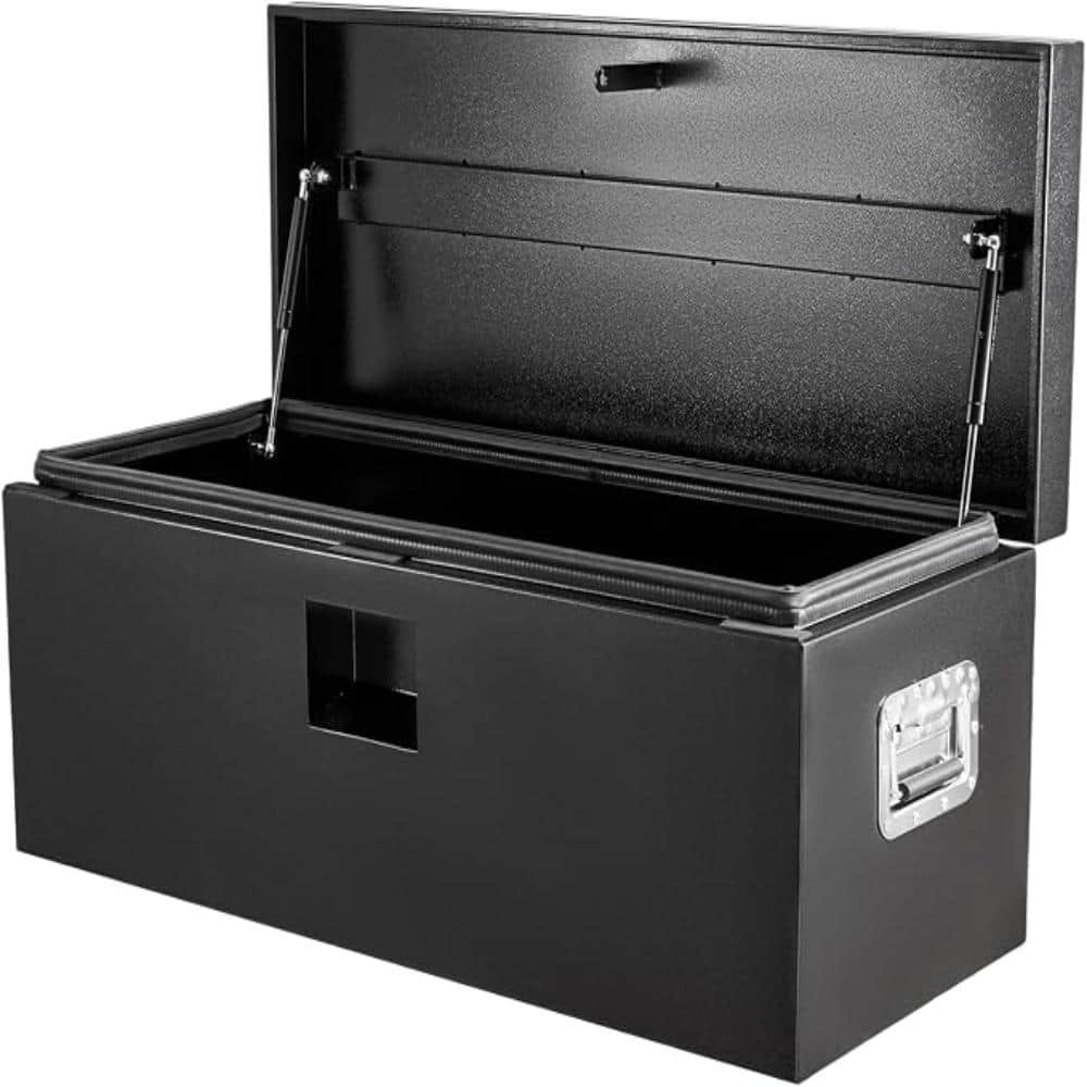 Storage Truck Tool Box in Steel w/ Low-Profile,15x15x24 in, Lockable, Gas Struts, in Black with Orange Stripes price history on PriceWatchPro