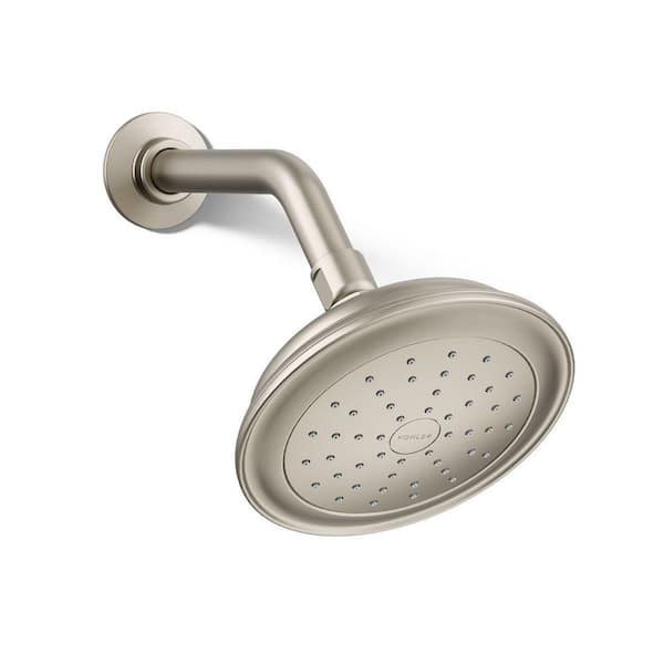 Artifacts 1-Spray 6 in. Single Wall Mount Fixed Shower Head in Vibrant Brushed Nickel