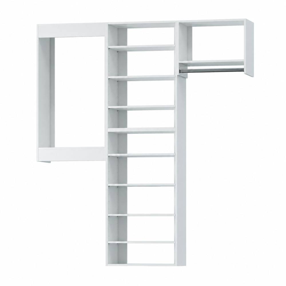 72 in W White Modular Closet System Wood Closet Organizer Storage Unit for Clothes Shoes Handbags and Accessories