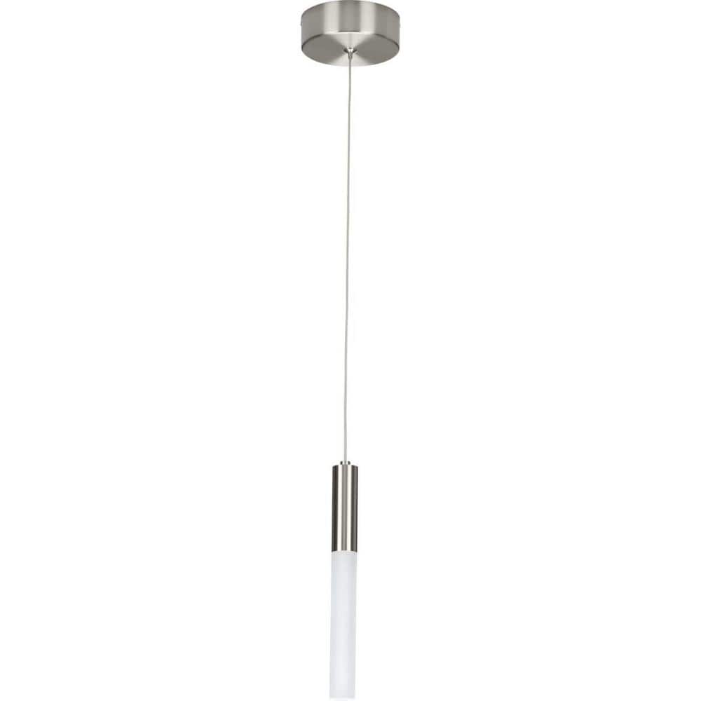 Kylo 13" LED Brushed Nickel Modern Hanging Pendant with Frosted Acrylic Shade