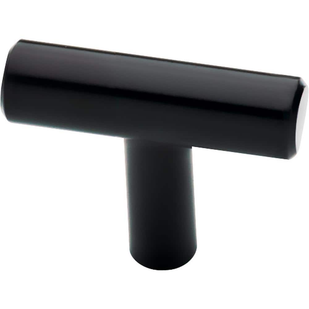 Matte Black T-Shaped Modern Brass Cabinet Knob