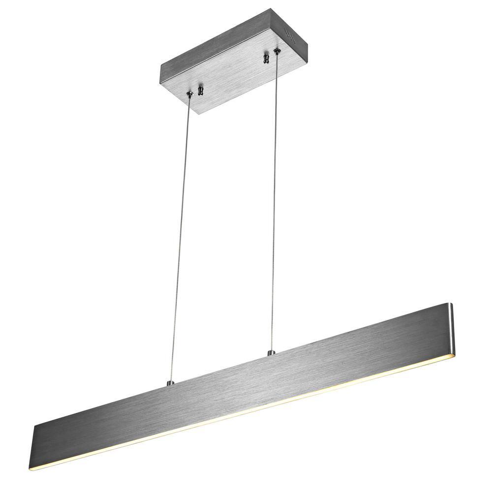 Draper 32" Brushed Aluminum Contemporary Adjustable LED Pendant