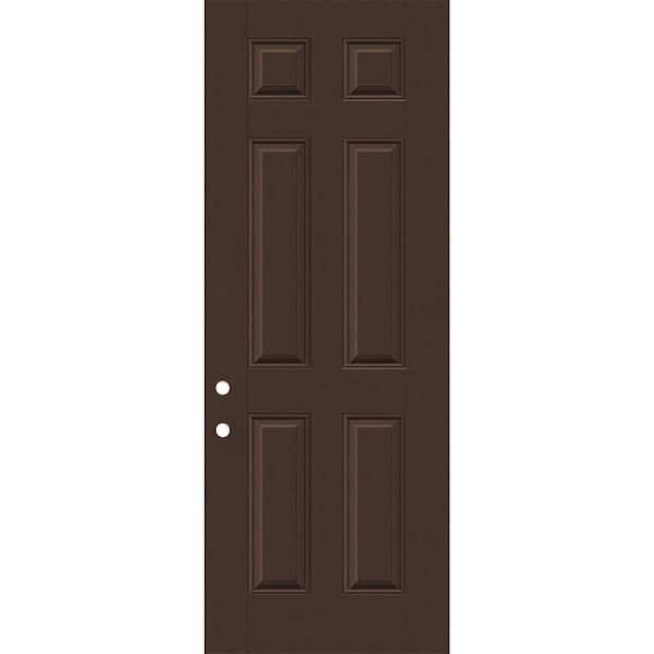 Steves & Sons Regency 36 in. x 96 in. Right-Handed 6 Panel Chestnut Stain Mahogany Fiberglass Front Door Slab
