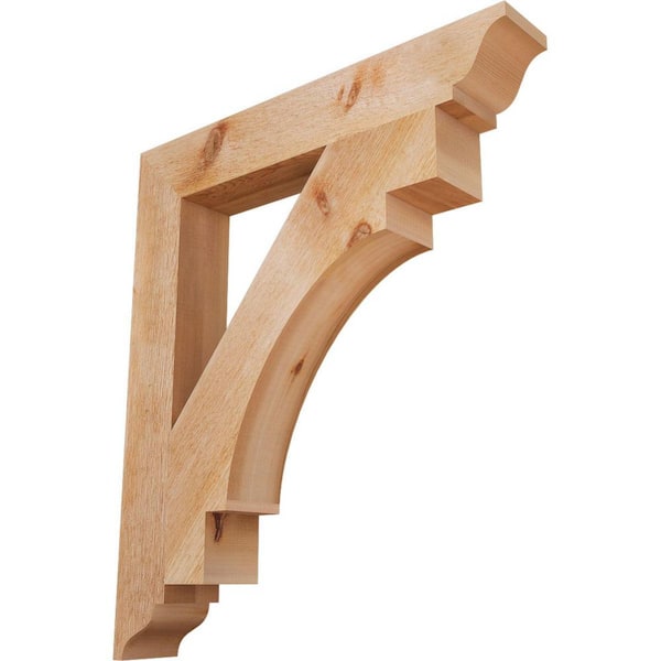 Ekena Millwork 4 in. x 30 in. x 26 in. Western Red Cedar Merced Traditional Rough Sawn Bracket