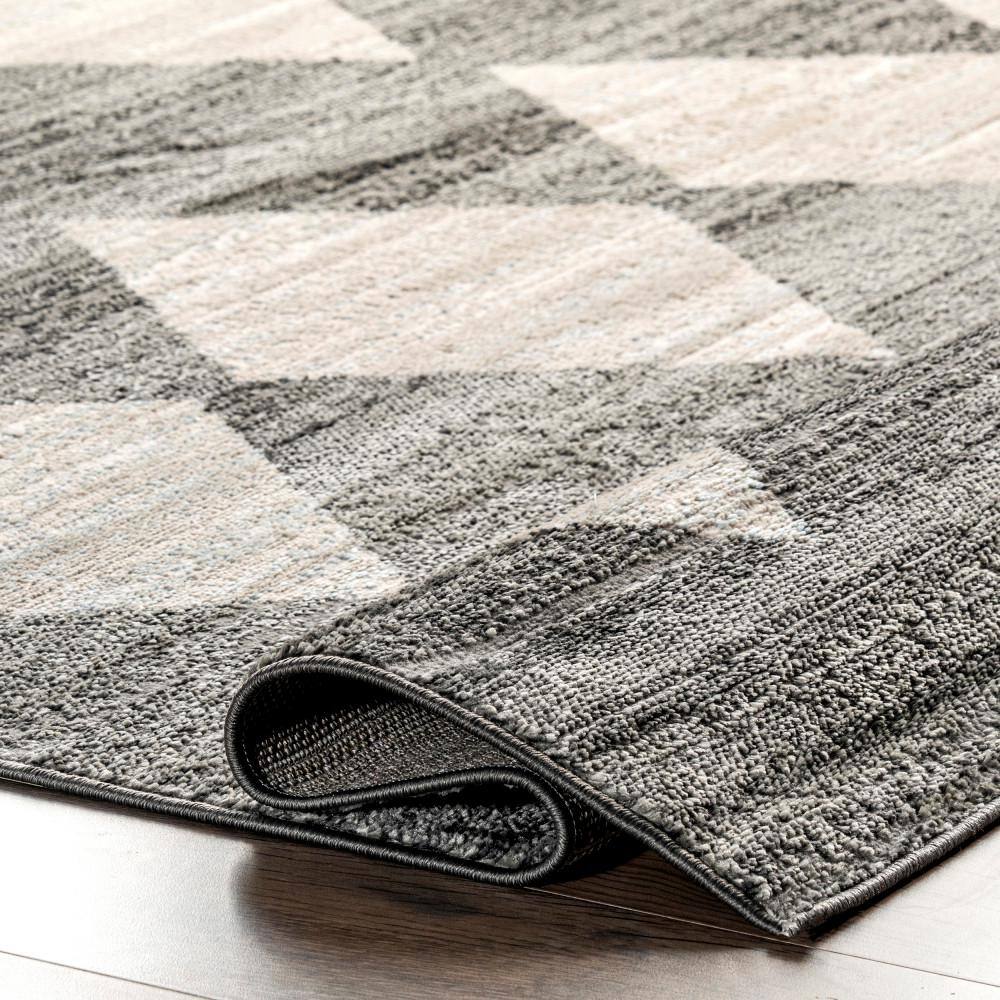 Gianna Gray Geometric Recycled Synthetic Runner Rug