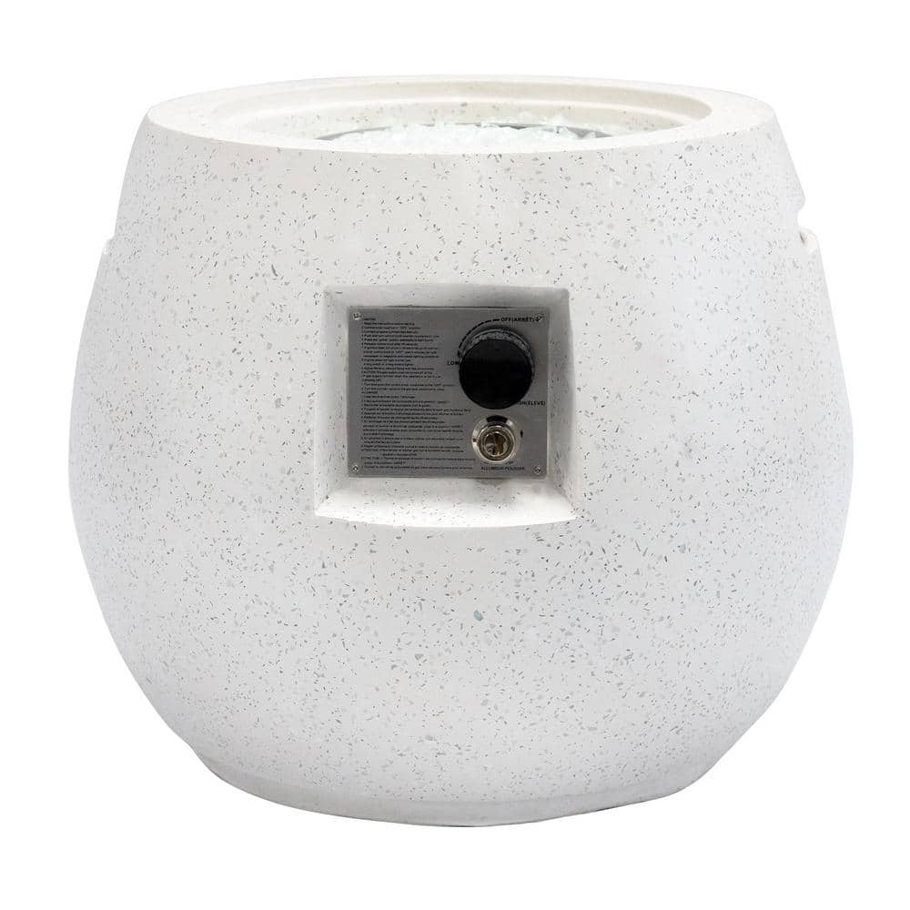 20.07 in. H x 21.25 in. W Concrete Propane Outdoor Fire Pit Table with Lid