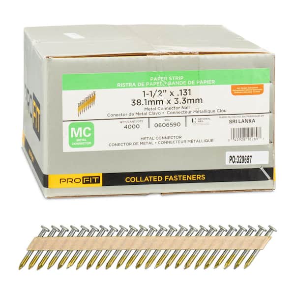 1-1/2 in. x 0.131 31 ° Hot Dipped Galvanized Smooth Shank Paper Tape Joist Hanger Nails (4000-Per Box)