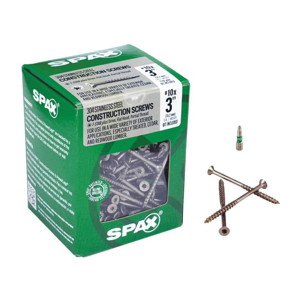 SPAX 10 x 3 in. TStar Plus Drive Flat Head Partial Thread Stainless Steel Screw (340Box