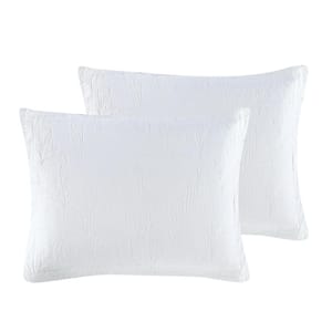 Solid Costa Sera 2-Piece White Cotton Standard Shams