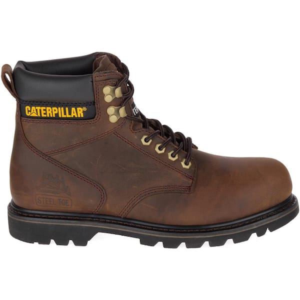 CAT Footwear Men's Second Shift 6 in. Work Boots - Steel Toe - Dark Brown Size 10.5(M)