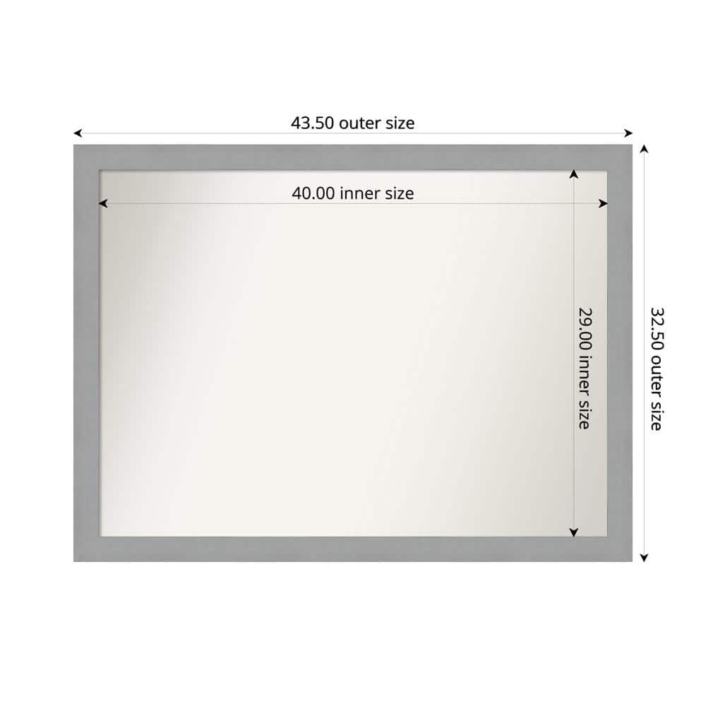 Brushed Nickel 43.5 in. x 32.5 in. Custom Non-Beveled Recycled Polystyrene Framed Bathroom Vanity Wall Mirror price history on PriceWatchPro