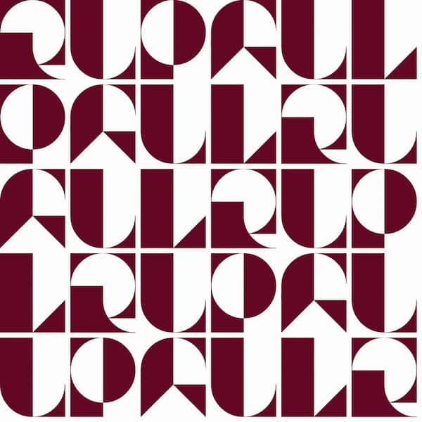 RUPAUL RuDeco Oxblood Red Peel and Stick Wallpaper Sample