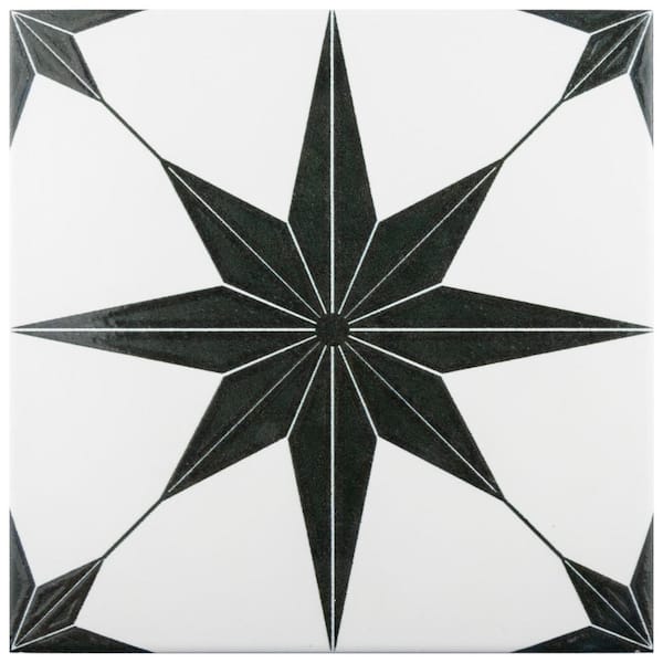 Merola Tile Stella Luxe Nero 9-3/4 in. x 9-3/4 in. Porcelain Floor and Wall Take Home Tile Sample