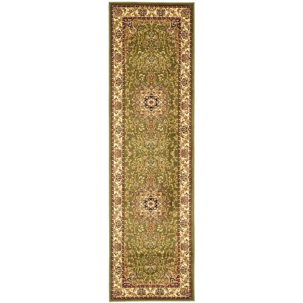 SAFAVIEH Lyndhurst Sage/Ivory 2 ft. x 8 ft. Floral Border Antique Runner Rug