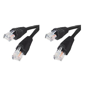 7 ft. 24/7-Gauge 8-Wire CAT6 Ethernet Cable, Black(2-Pack)