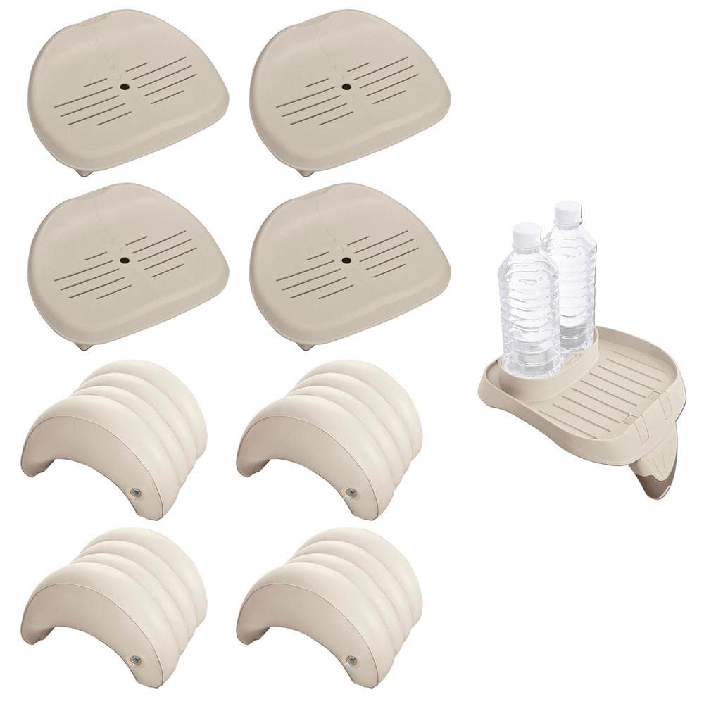 Intex Inflatable Hot Tub Seat Attachable Cup Holder Head Rest x 28502E  28500E x 28501E The Home Depot