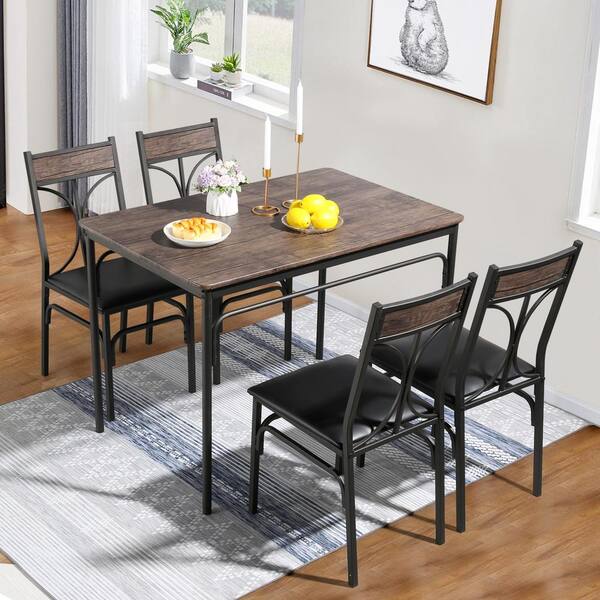 steel dining table and chairs