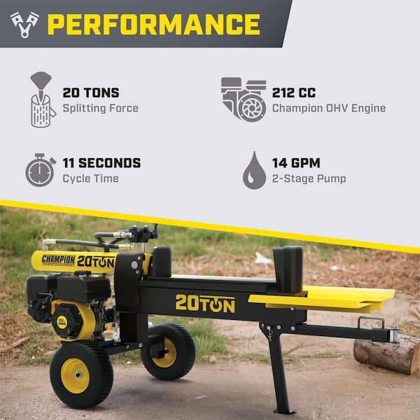 Champion Power Equipment 20-Ton Log Splitter, 48 in. Firewood Rack