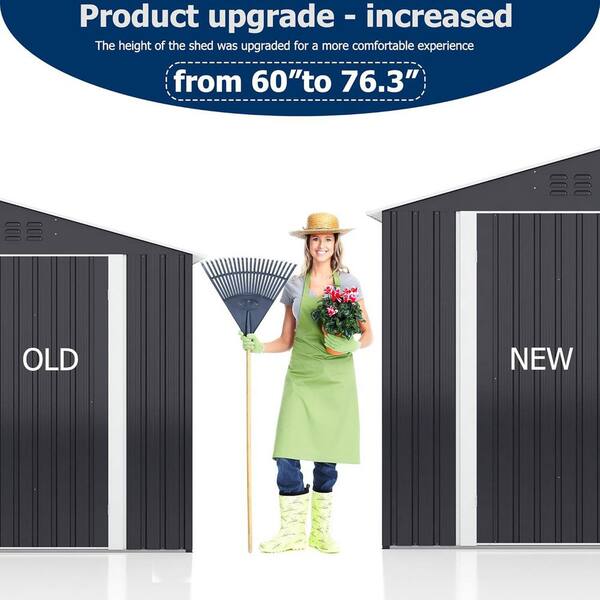 NETAJE 8 ft. W x 12 ft. D Metal Garden Storage Shed with Secure